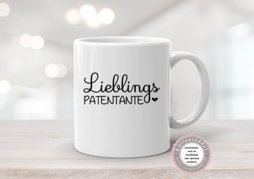Emaillebecher Keramikbecher Lieblings Patentanteb personalisiert mit Name Geburstag Geburt Taufe Einschulung Geburtstag von Lüttentüddel®